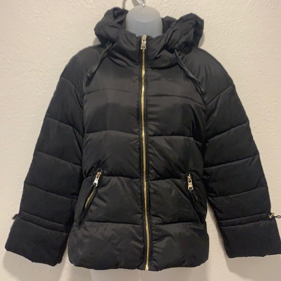 Zara Jackets & Blazers - Zara Black Jacket with Hoodie Size XL
